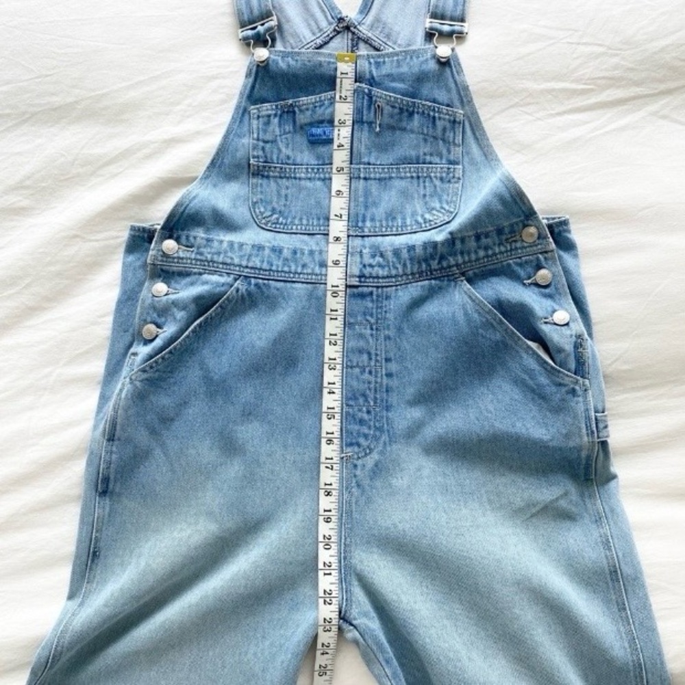 VINTAGE 90s Light Denim Baggy Overalls - Picture 7 of 10